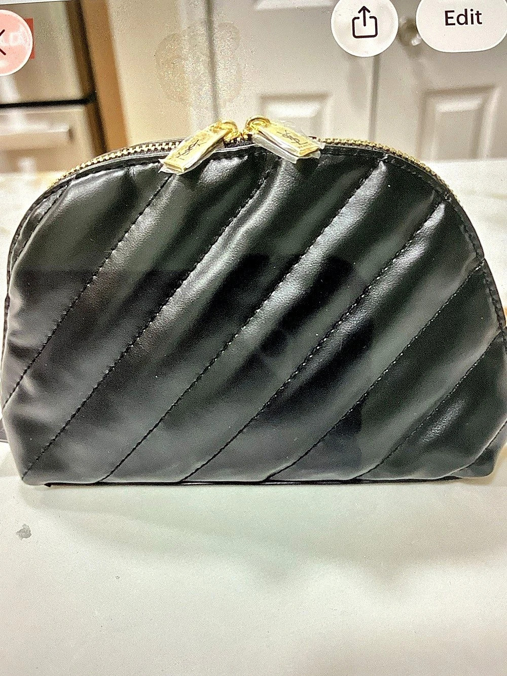 Yves Saint Laurent Quilted Cosmetic Makeup Pouch YSL Beauté